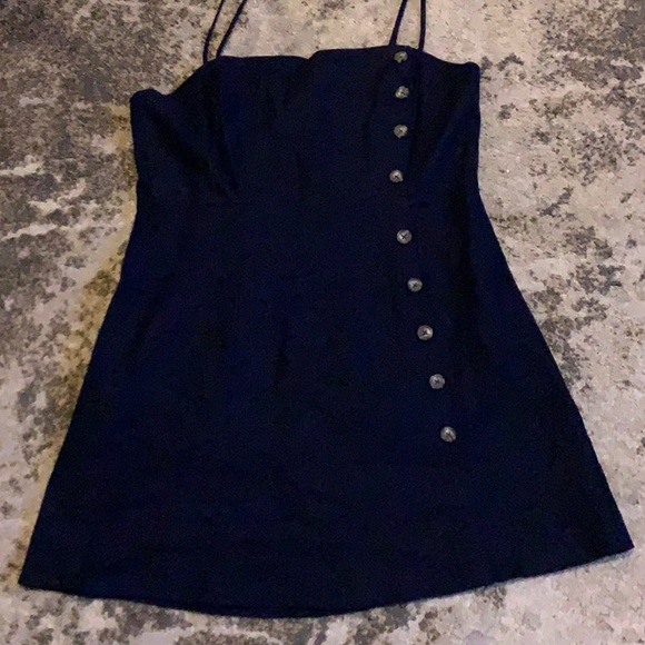 Socialite Square Neck Button Front Dress - Picture 2 of 3